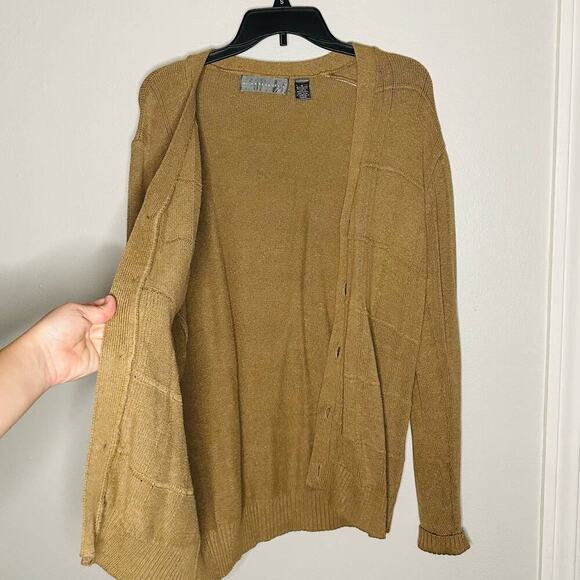 Oscar de La Renta Tan Button Front Classic Oversized Cardigan Sweater Size M - Picture 9 of 9
